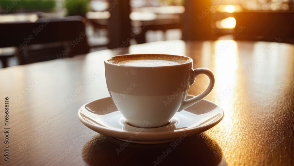 Morning Serenity: Coffee Cup Resting on Table