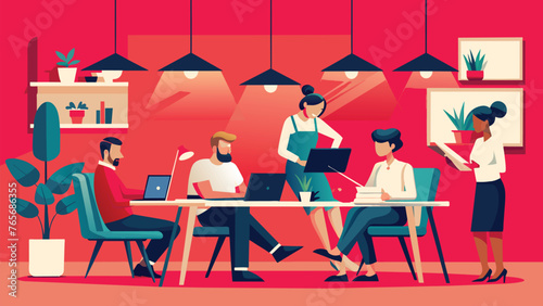 Diverse team working together in a modern office