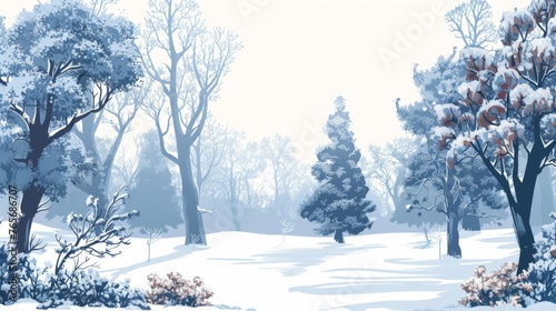 Winter Style Vector Illustration Border Banner Art Background with Empty Copy Space created with Generative AI Technology © Sentoriak