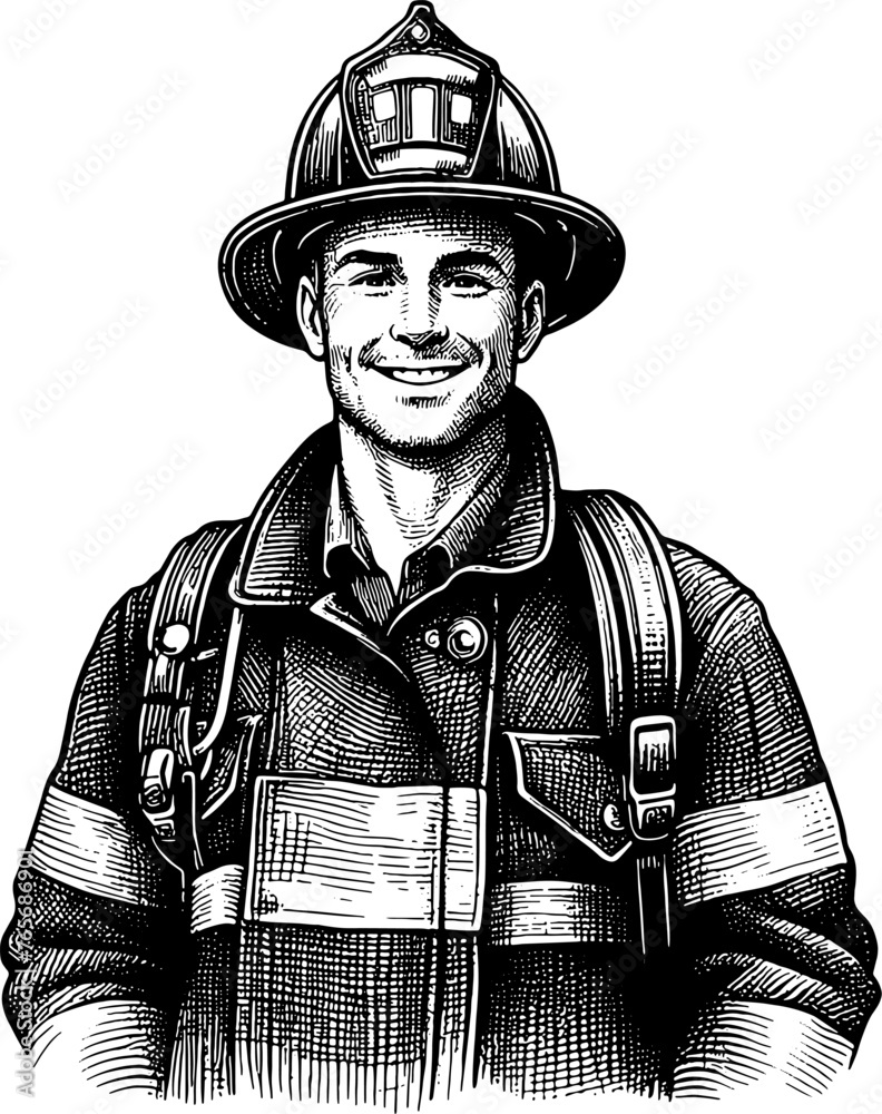 Fototapeta premium Fire Fighter Illustration