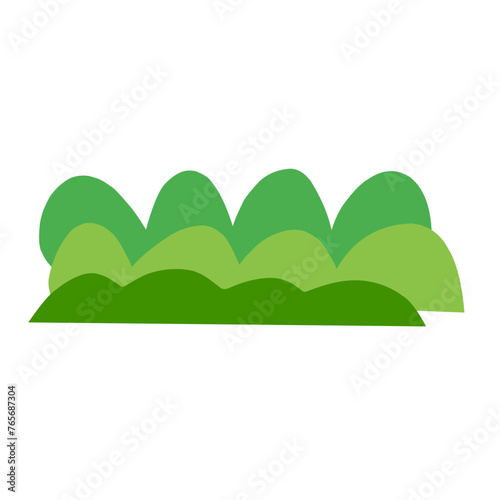 Vector bush green grass ,Simple flat illustration isolated on white background.