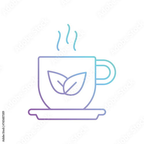 Gradient Line Herbal vector icon