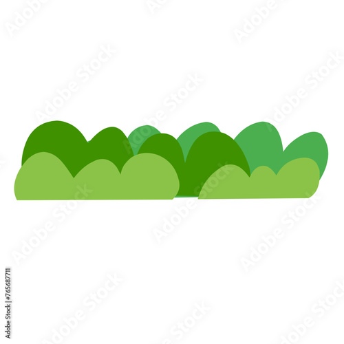 Vector bush green grass ,Simple flat illustration isolated on white background.