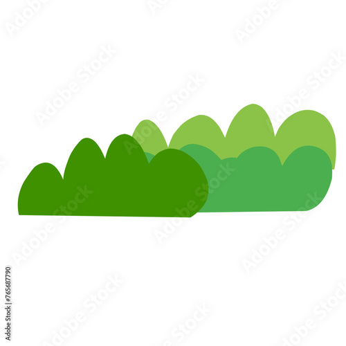 Vector bush green grass ,Simple flat illustration isolated on white background.