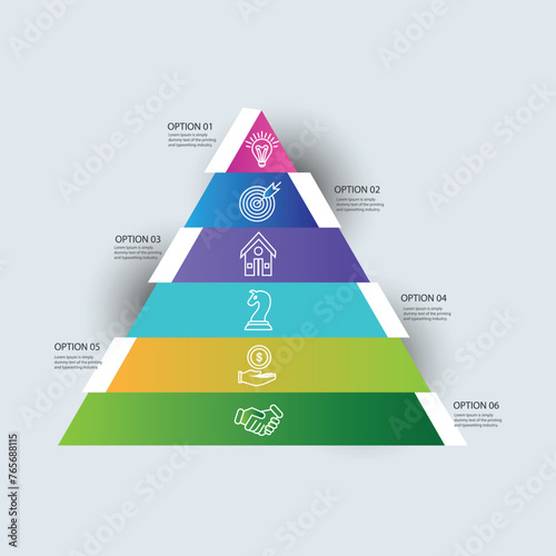 Vector pyramid up arrows infographic, diagram chart, triangle graph presentation