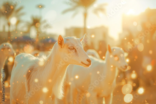 Eid Al Adha Mubarak Islamic Goats Festival Of Bakrid