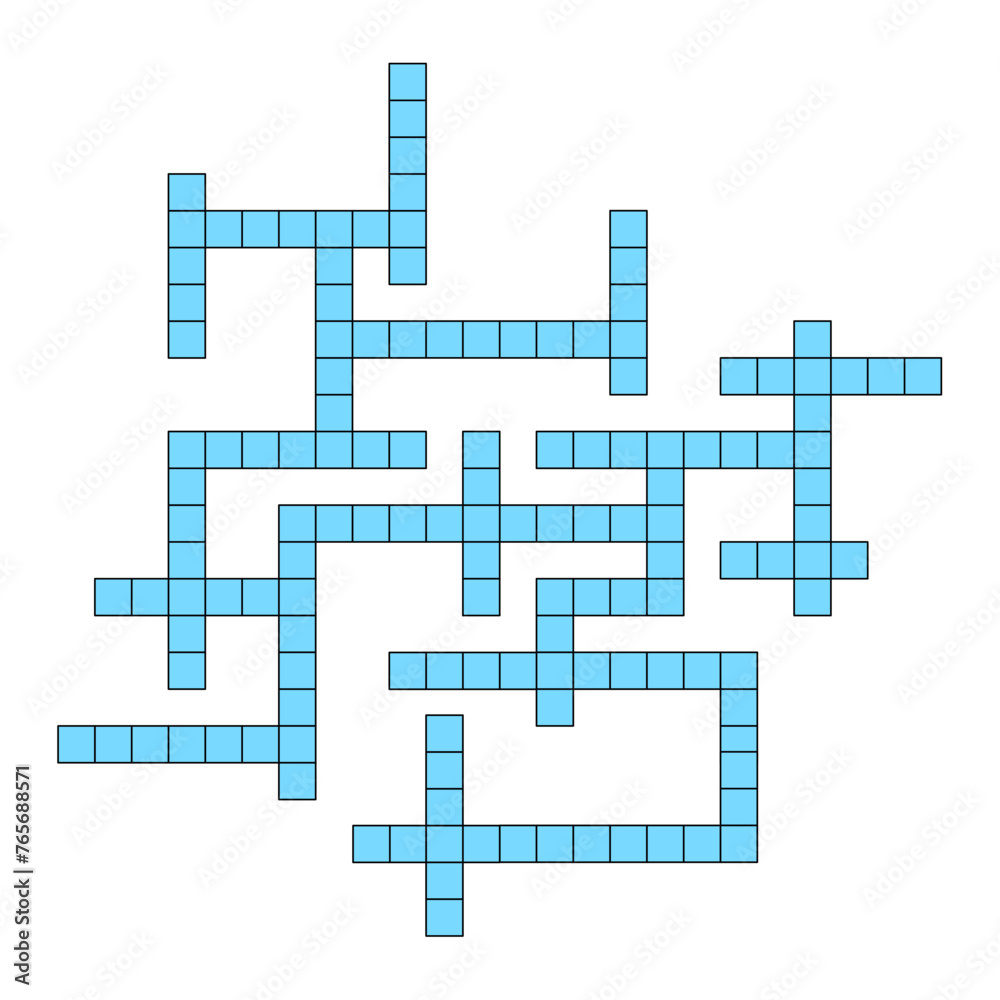 Creative vector illustration of blue crossword constructor, empty grid. Art design for magazine and newspaper template. Graphic abstract concept of boiling game elements Creative vector illustration of blue crossword constructor, empty grid. Art design for magazine and newspaper template. Graphic abstract concept of boiling game elements