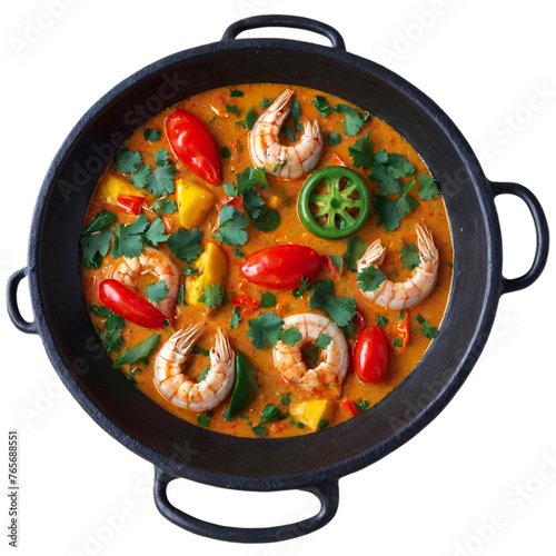 shrimp curry with tomatto vegetables