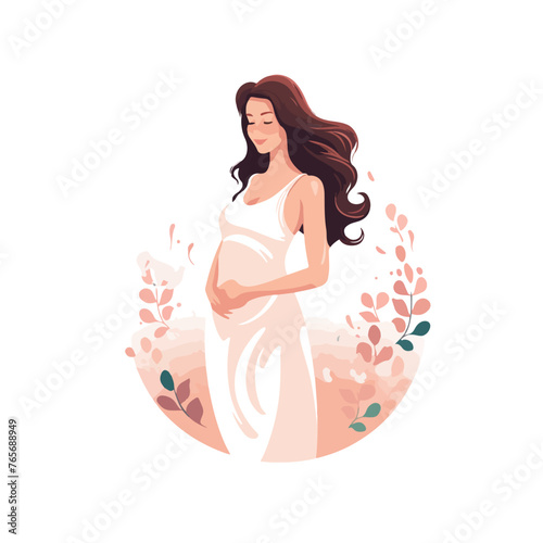 Pregnancy mother design flat vector illustration is