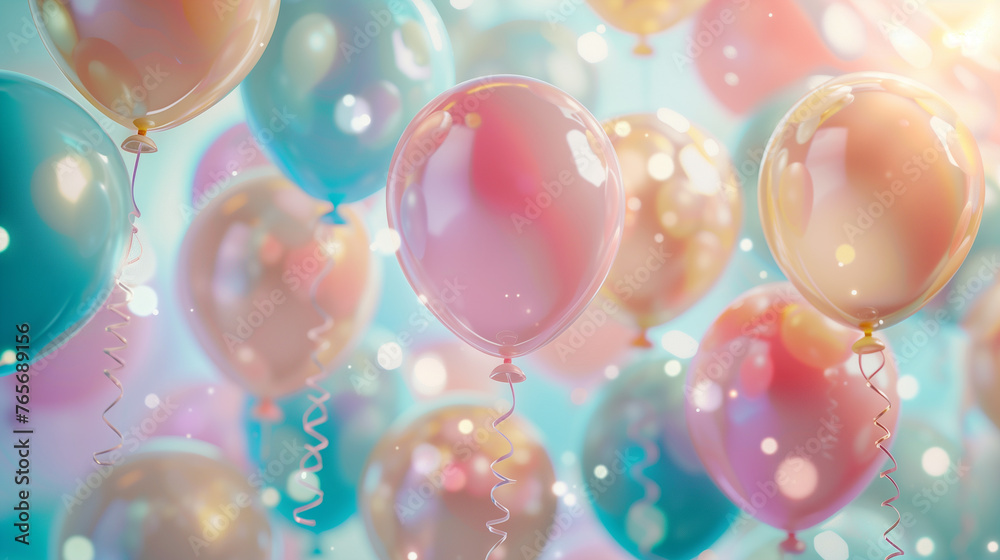 Festive Celebration Background with Colorful Floating Balloons Festive Celebration Background with Colorful Floating Balloons