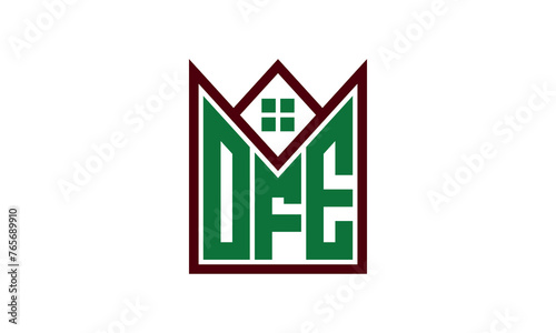 OFE initial letter builders real estate logo design vector. construction, housing, home marker, property, building, apartment, flat, compartment, business, corporate, house rent, rental, commercial