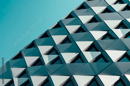 Architectural detail of triangular patterns of a building