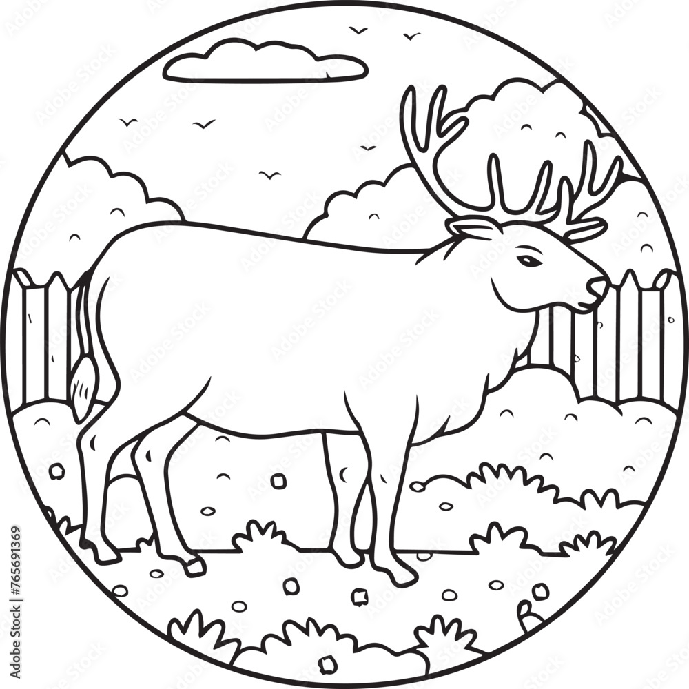 Fototapeta premium Domestic animals coloring pages. Domestic animals outline vector