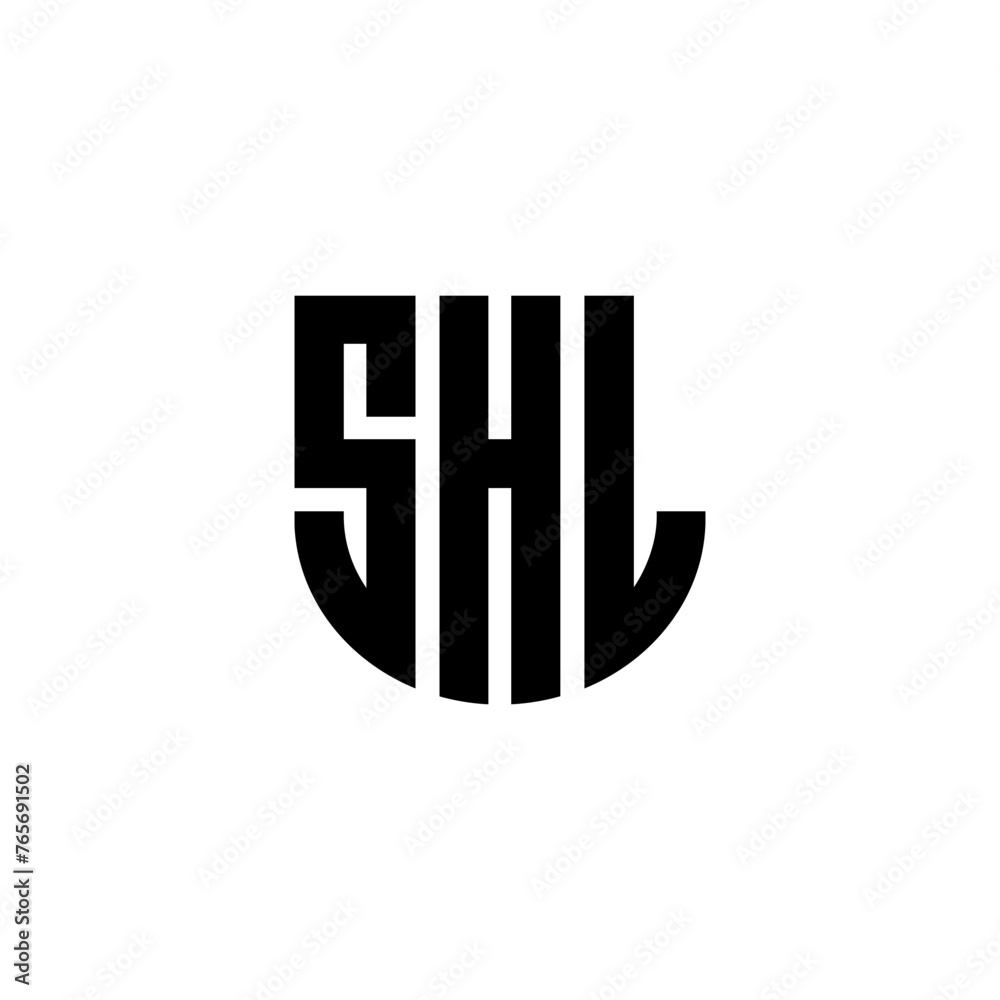 SHL letter logo design with white background in illustrator, cube logo, vector logo, modern alphabet font overlap style. calligraphy designs for logo, Poster, Invitation, etc.