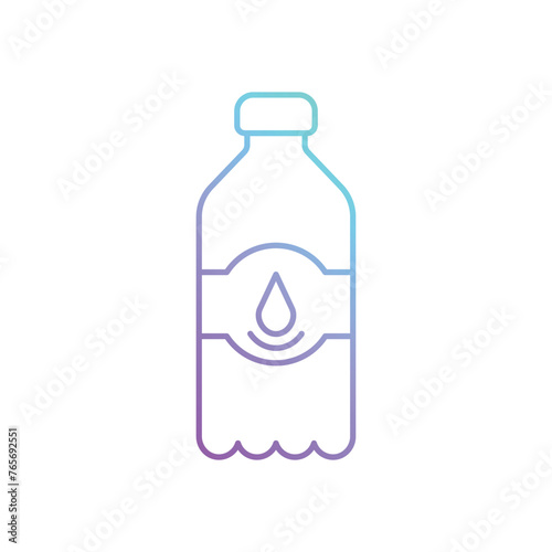 Gradient Line Mineral Water vector icon