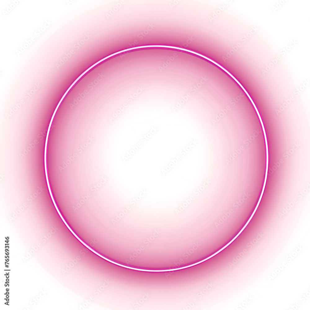 Obraz premium Neon ring on transparent background