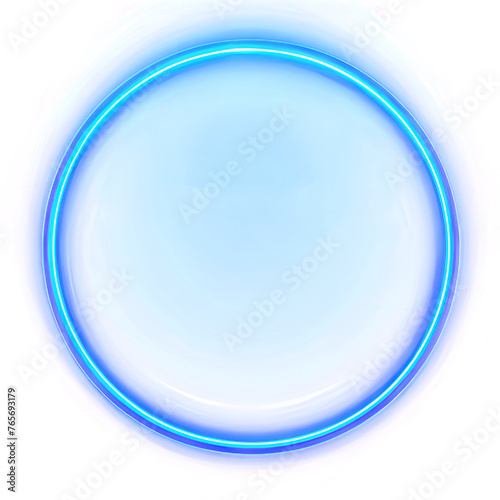 Neon ring on transparent background