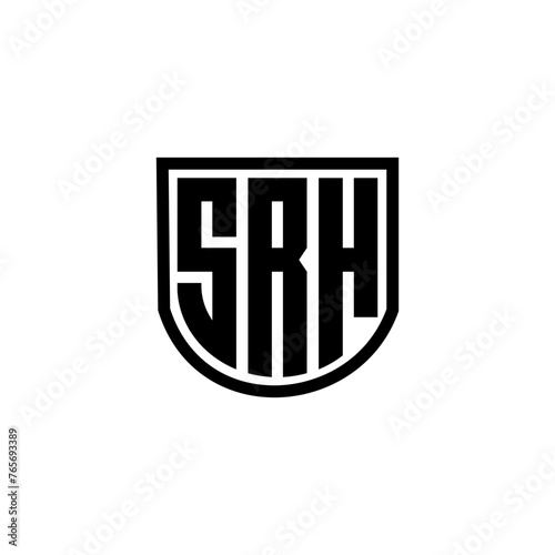 SRH letter logo design with white background in illustrator, cube logo, vector logo, modern alphabet font overlap style. calligraphy designs for logo, Poster, Invitation, etc. photo