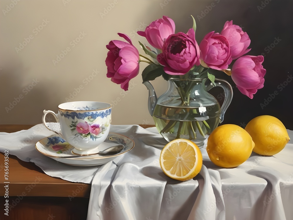 How to paint a still life with teacup