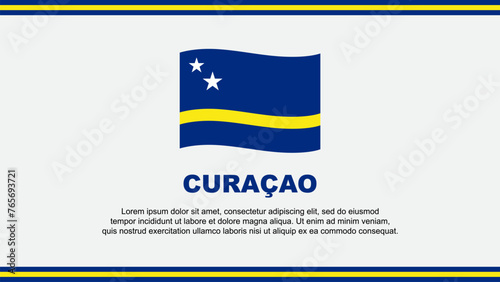 Curacao Flag Abstract Background Design Template. Curacao Independence Day Banner Social Media Vector Illustration. Curacao Design