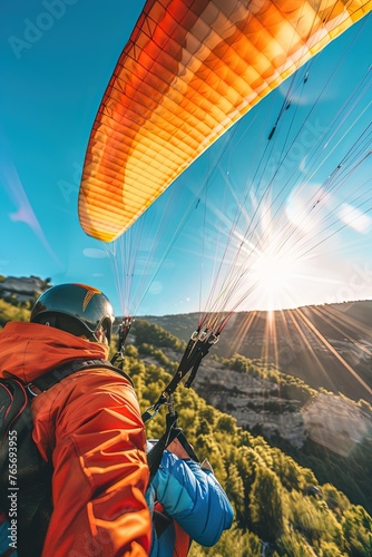 Paragliding. The beauty of flight, witnessing nature's wonders from above.