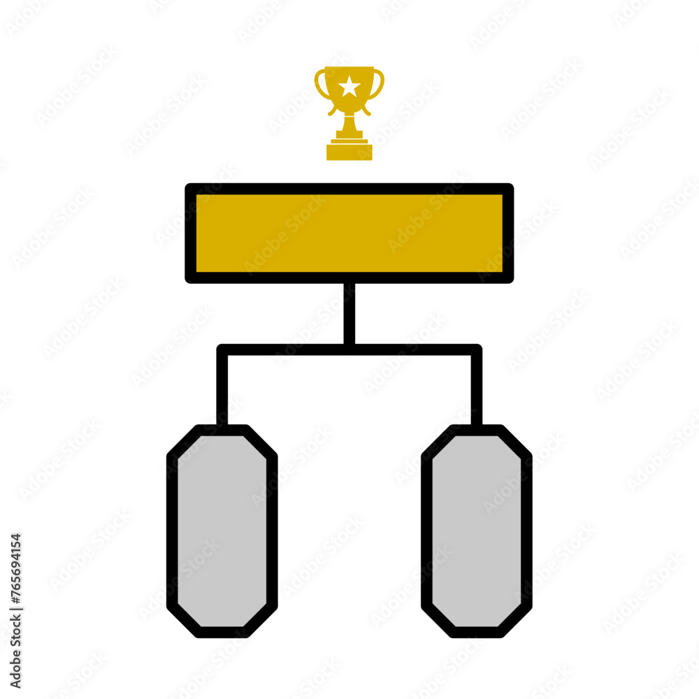 Semi-final tournament match chart vector Semi-final tournament match chart vector