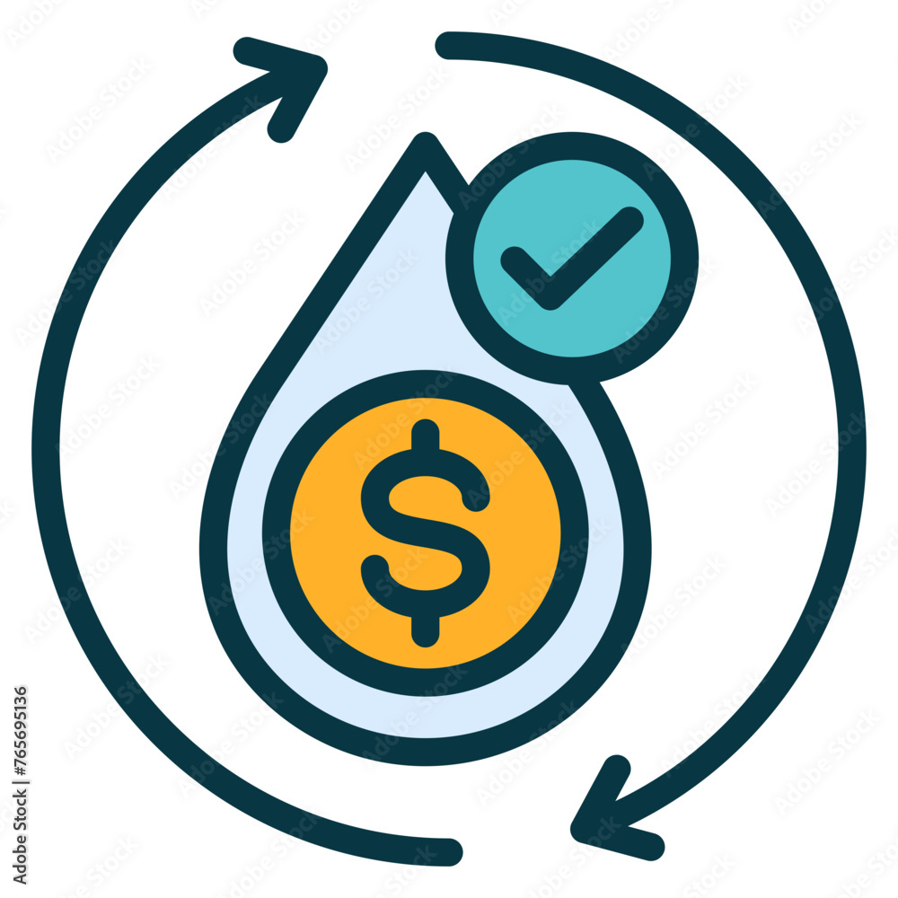 Fototapeta premium Liquidity Outline Color Icon