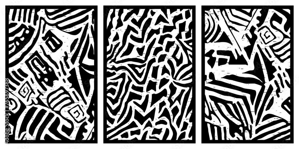 Set of 3 Abstract black and white pattern. For use in graphics. Minimalist illustration for printing on wall decorations Set of 3 Abstract black and white pattern. For use in graphics. Minimalist illustration for printing on wall decorations