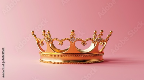 Elegant Crown Displayed on Solid Color Background