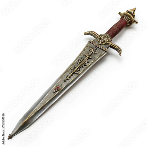 Medieval dagger isolated on a white background, AI Generative.,