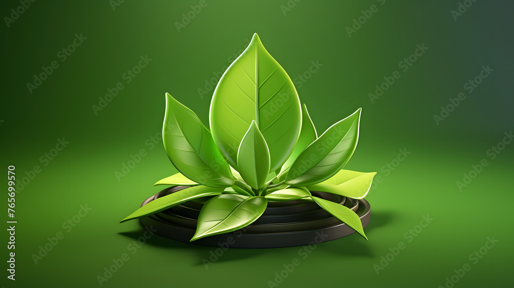 Fototapeta premium Greenery Icon 3d