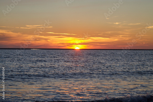 Sonnenuntergang am Strand  Insel Borkum  Niedersachsen  Deutschland  Niedersachsen