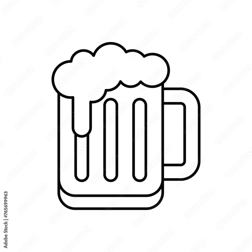 Thin Line Beer Mug vector icon Thin Line Beer Mug vector icon
