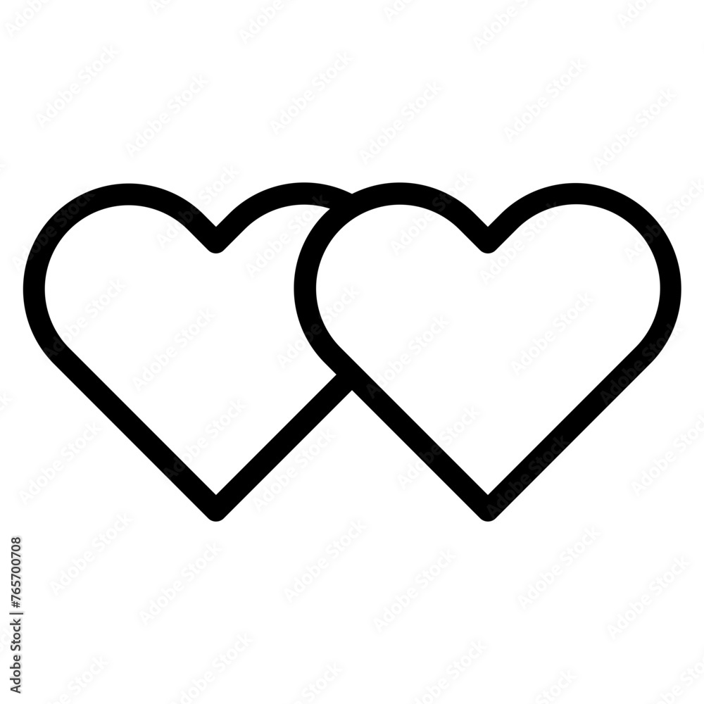 Heart, love, romance or valentine's day vector icon for apps and websites