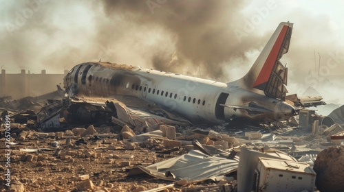 Passenger plane crash incident in the Middle East photo