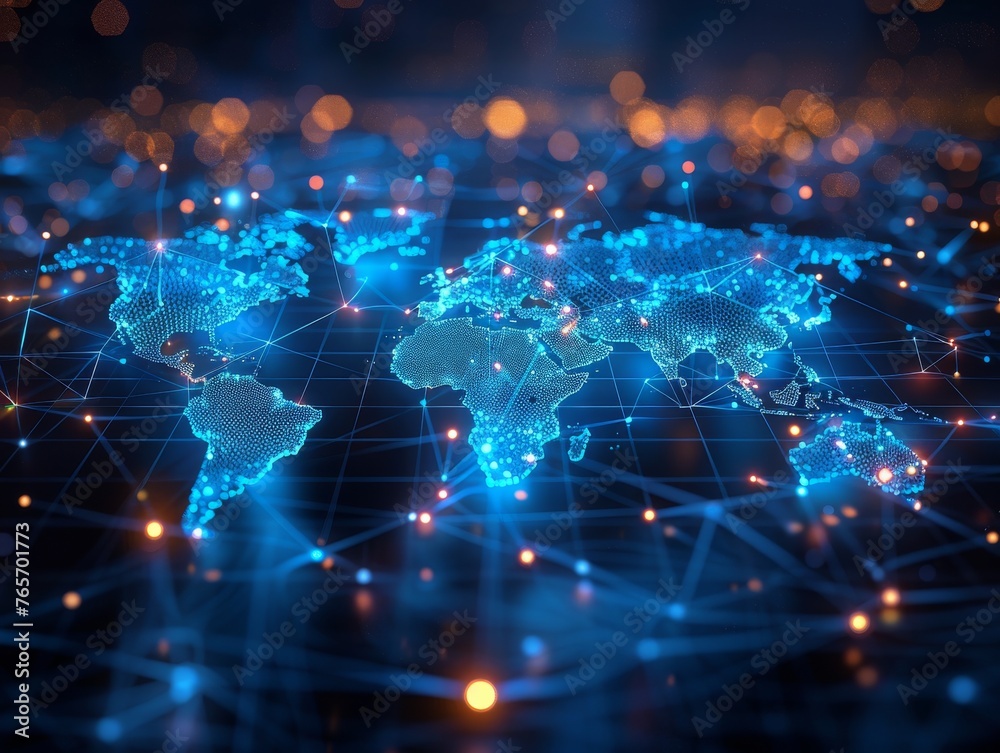 Fototapeta premium Concept of interconnectedness and the vastness of the world