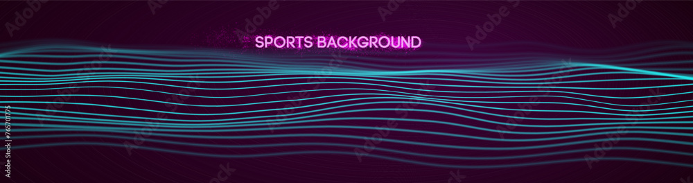 Dynamic blue lines abstract sports background vector.