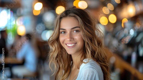 Smiling Woman With Curly Hair