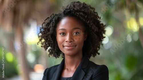 Professional Woman in Business Suit Leaning Against Wall