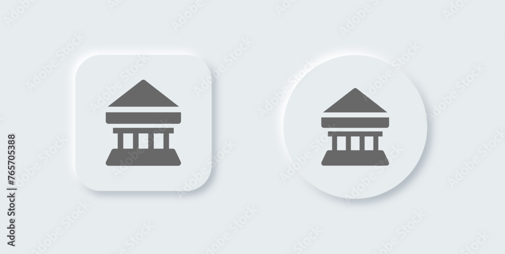 Bank solid icon in neomorphic design style. Finance signs vector illustration. Bank solid icon in neomorphic design style. Finance signs vector illustration.