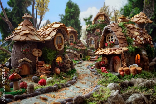 A mysterious and interesting fairy tale village, an imaginary embodiment. generative ai