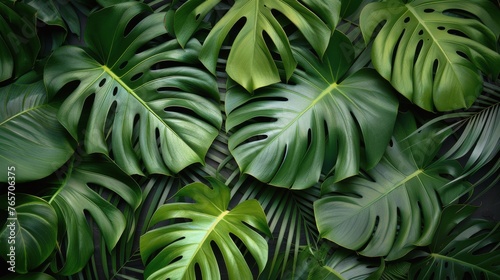Green Leaves Adorning Wall