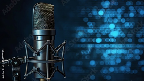 Microphone Against Blurry Background