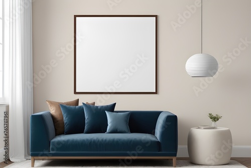 Frame mockup in home interior background, modern interior design