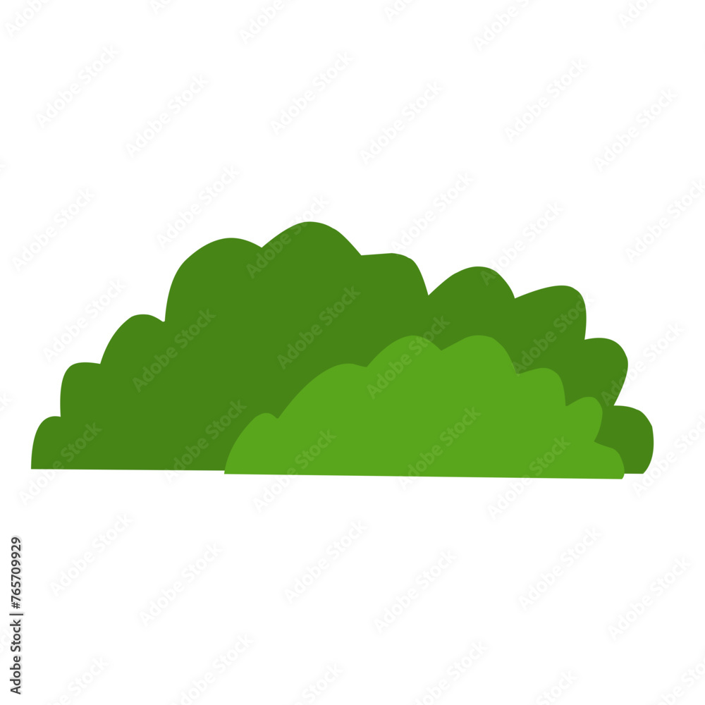 Collection of cartoon bushes,green color.Set of isolated vector illustration design elements