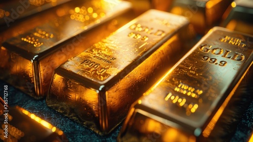 Shiny Gold Bars Background for Finance and Banking - Trade Precious Metals Bullions