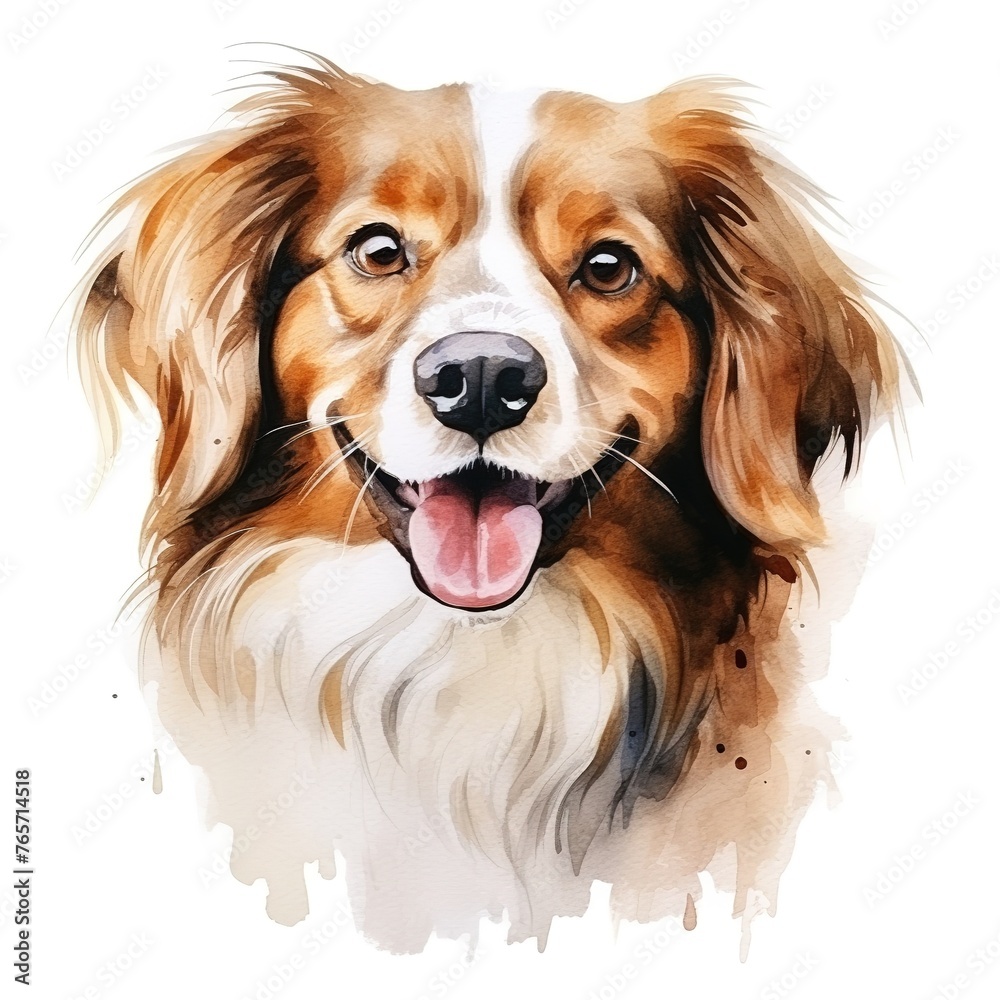Fototapeta premium Portrait dog watercolor illustration isolated