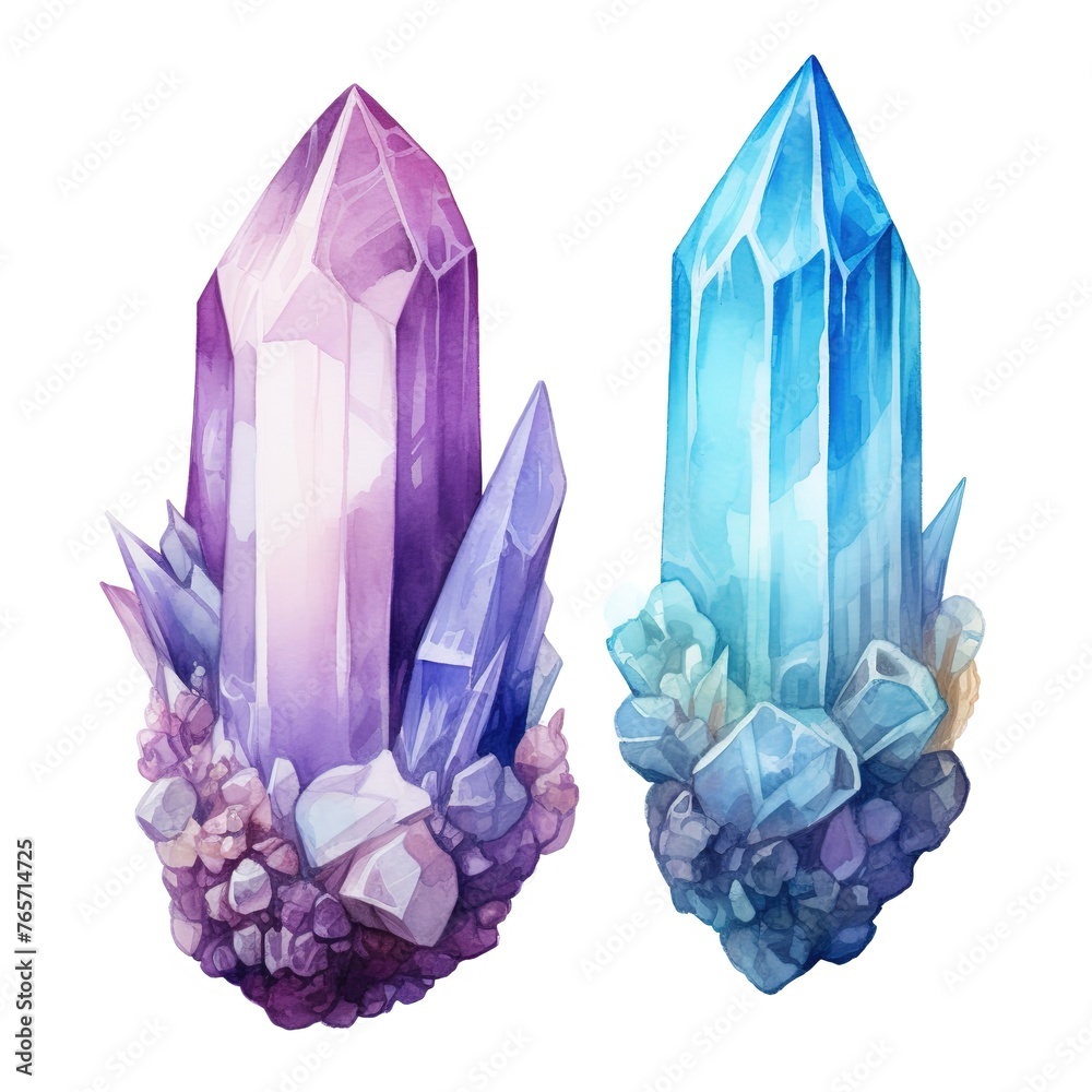 blue-violet crystals isolated on white background blue-violet crystals isolated on white background