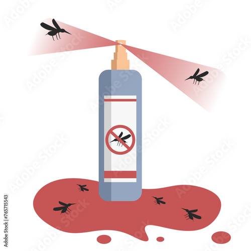 mosquito repellent spray. flat vector illustration.
