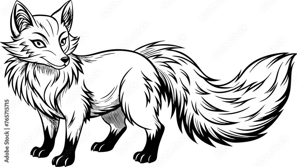 Obraz premium a fox vector illustration